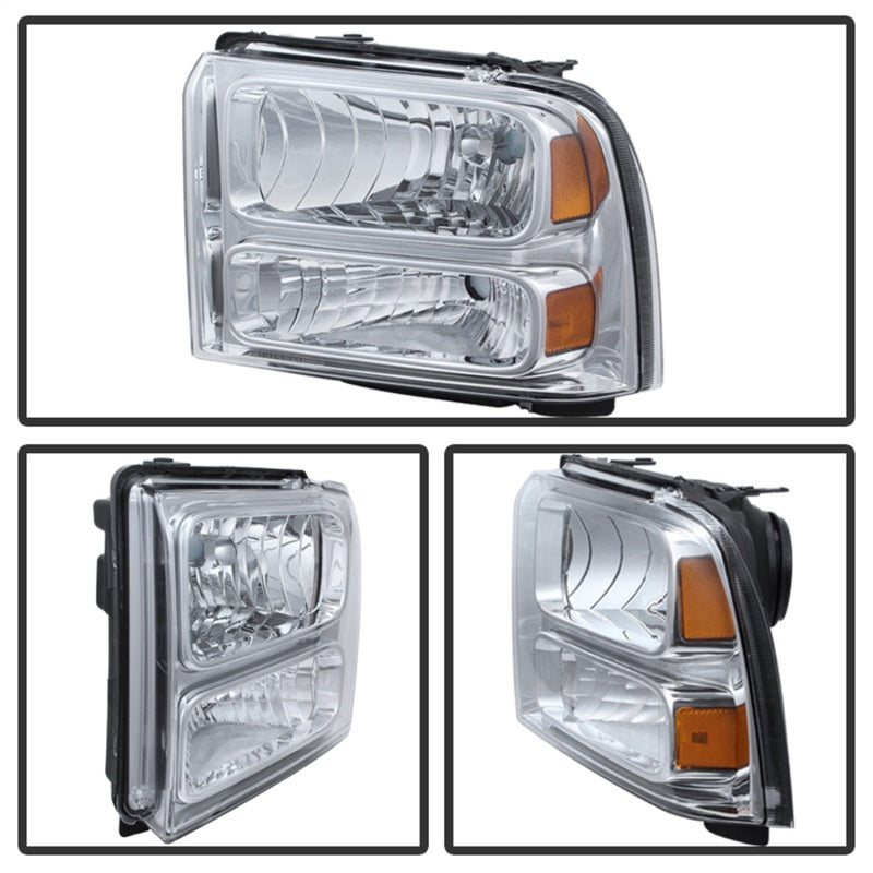 SPYDER Xtune Ford F250/350/450 Super Duty 05-07 Crystal Headlights Chrome HD-JH-FS05-AM-C 9026560