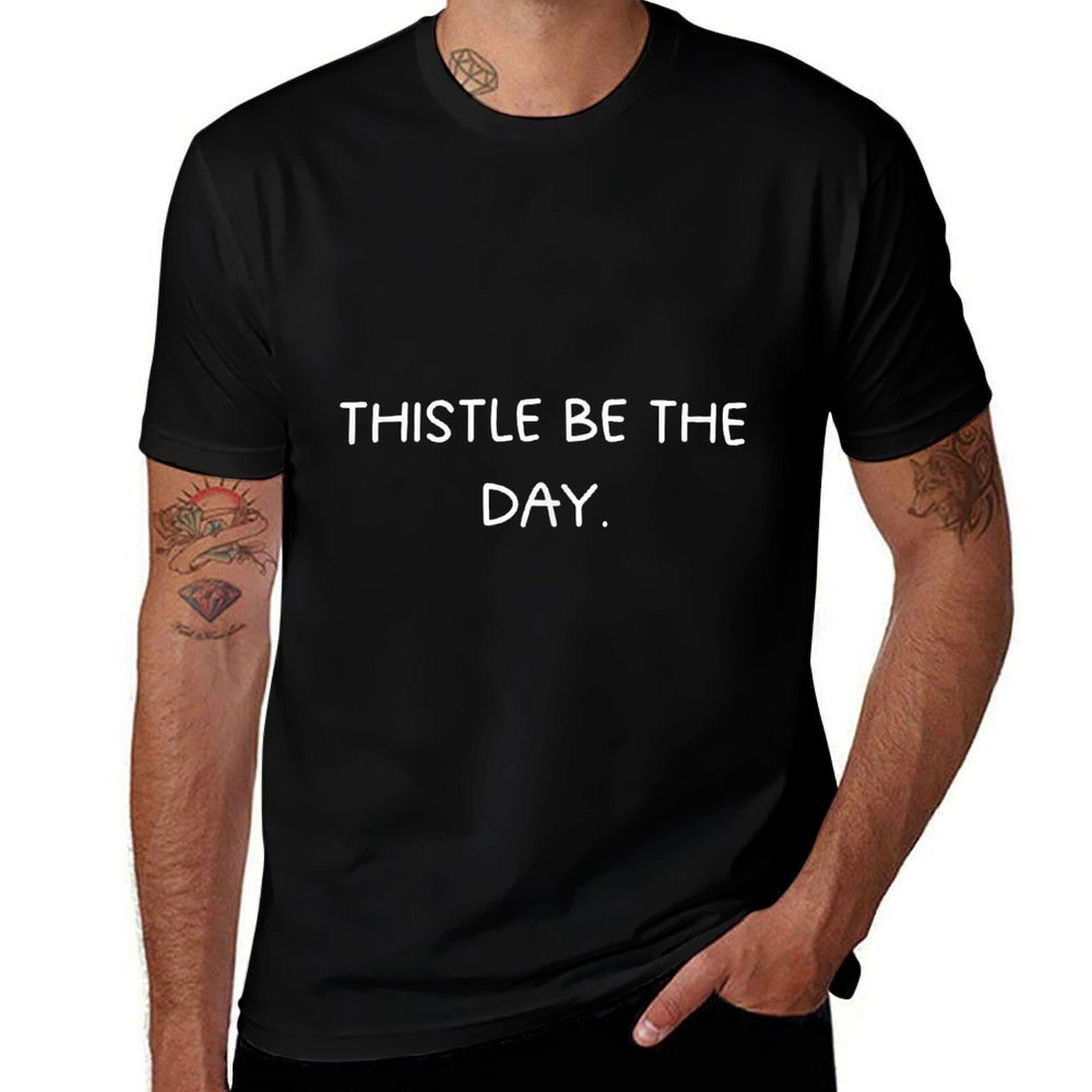 Thistle Garden Delight - Botanical Nature Lovers  Summer-ready Fabric T-Shirt
