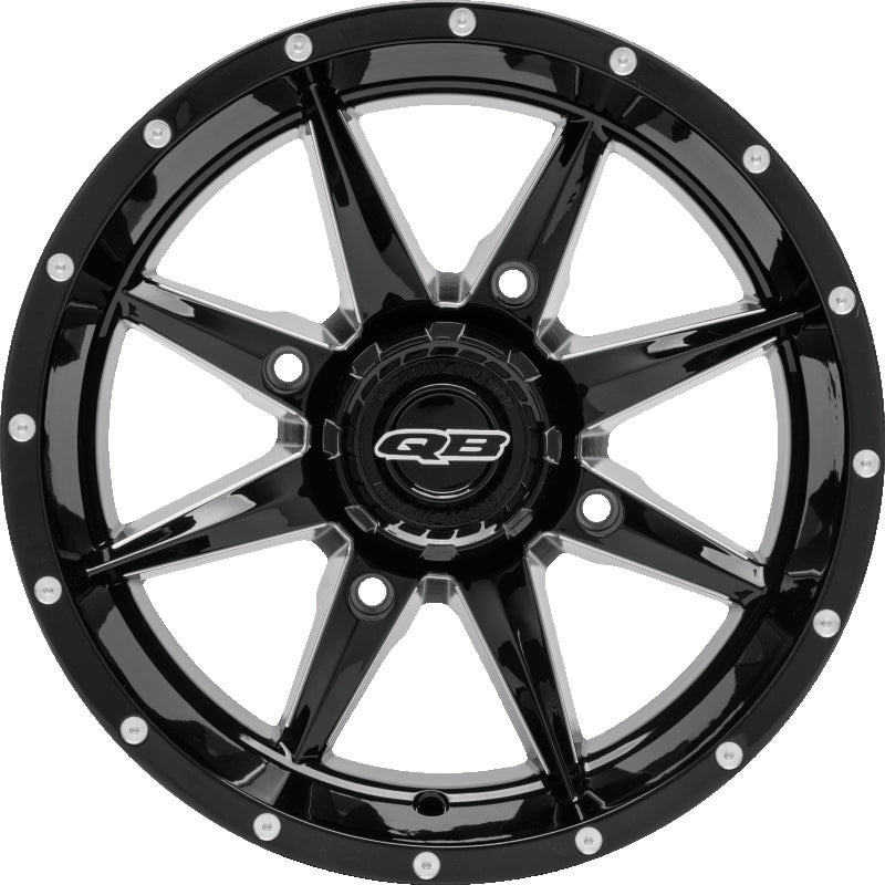 QuadBoss, QuadBoss Slicer 18x7 Powersports Wheel - 4/137 Bolt Pattern with Limited Edition QuadBoss Bull Logo Center Caps
