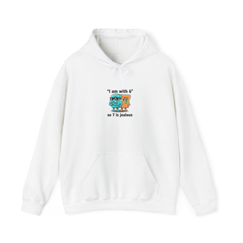 "I Am With 6" Funny Math Joke Hoodie | Meme Graphic Sweatshirt