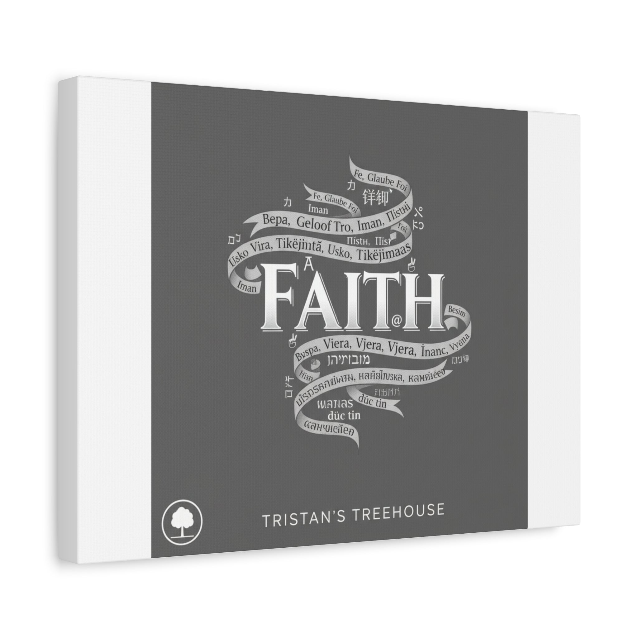 handwritten faith ribbon Canvas | sketch aesthetic, doodle design