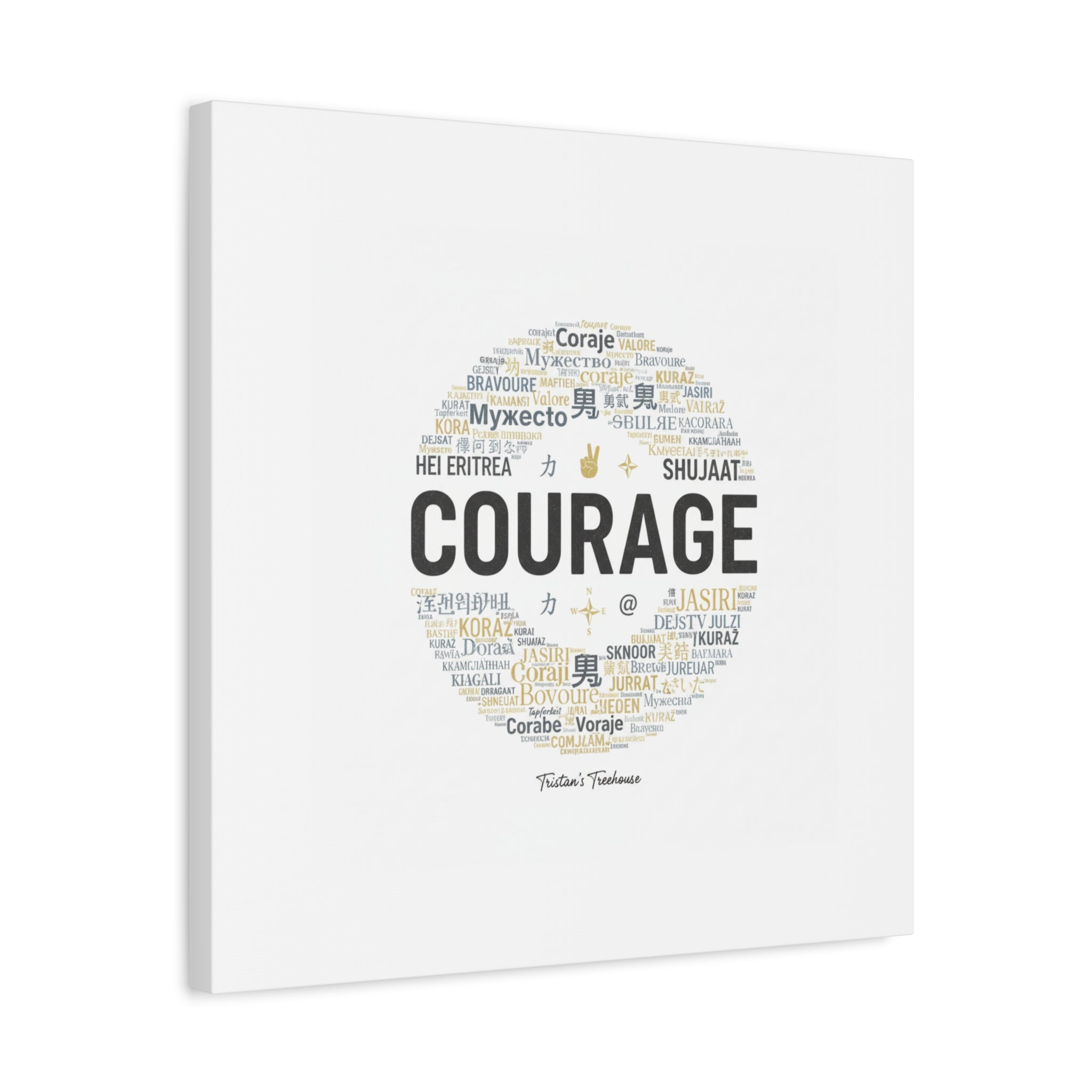 Courage Word Cloud Canvas | Fresh-Start Minimalism art print