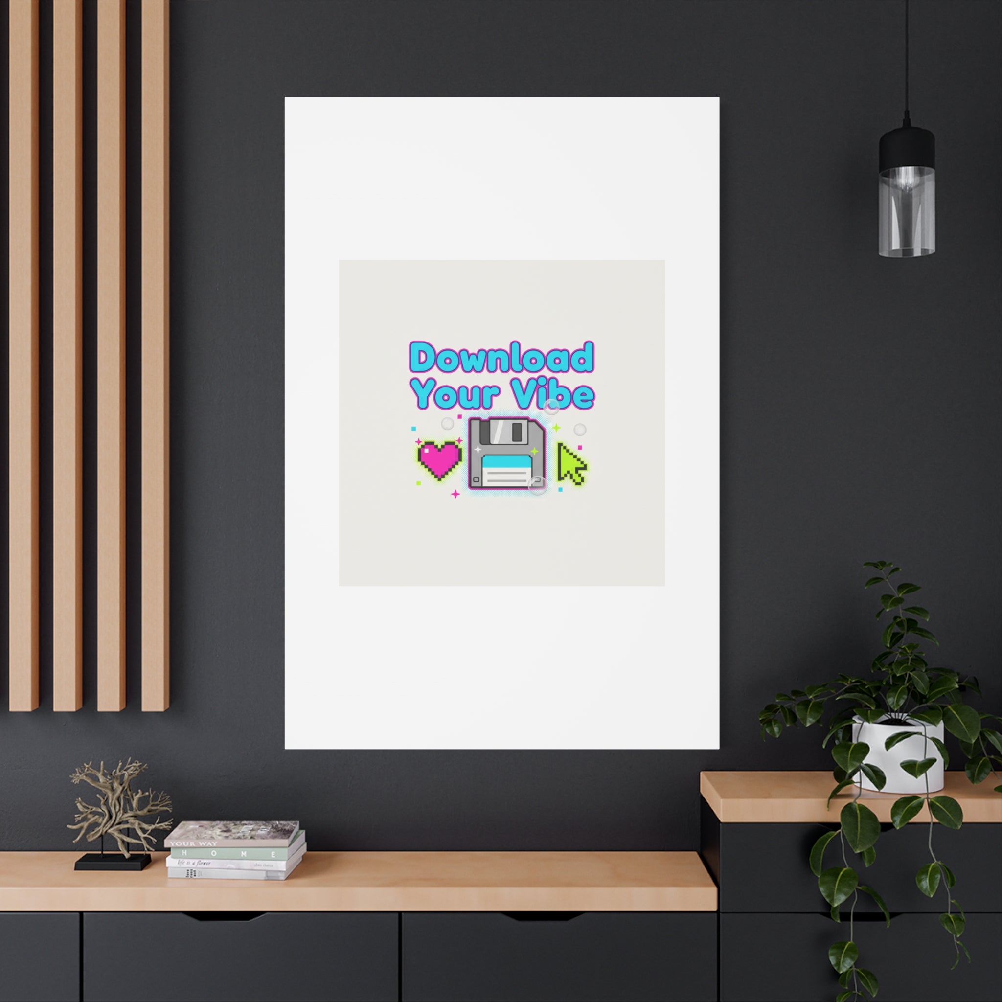 Download Your Vibe Canvas | Y2K Retro Tech, Pixel Floppy Disk Poster