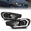 ANZO 2014-2016 Kia Forte Projector Headlights w/ Light Bar Black Housing 121560
