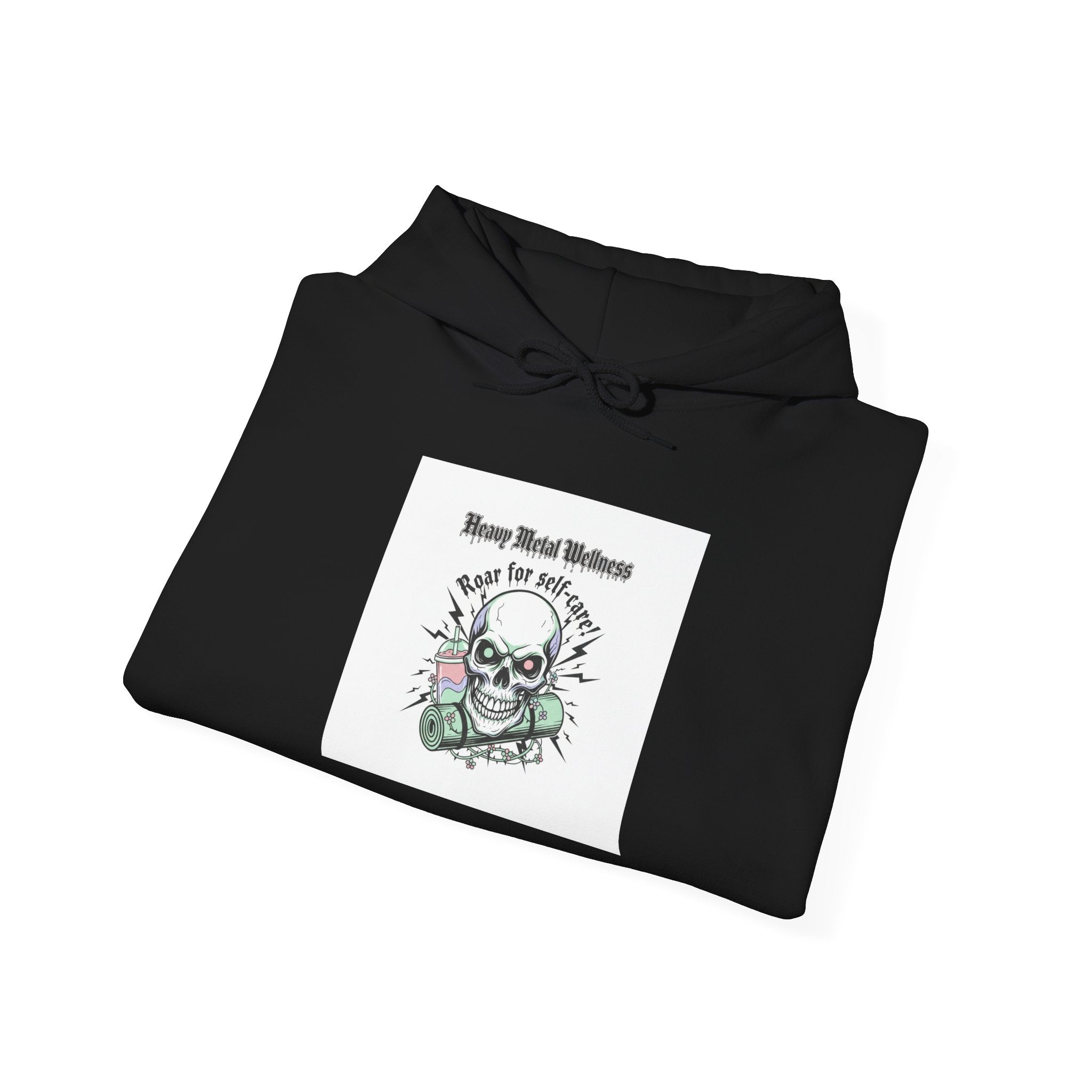 Heavy Metal Wellness Skull Hoodie | metal font shirt, gothic wellness quote