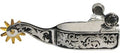 Showman ® stainless steel spur with 1" band and 3" shank