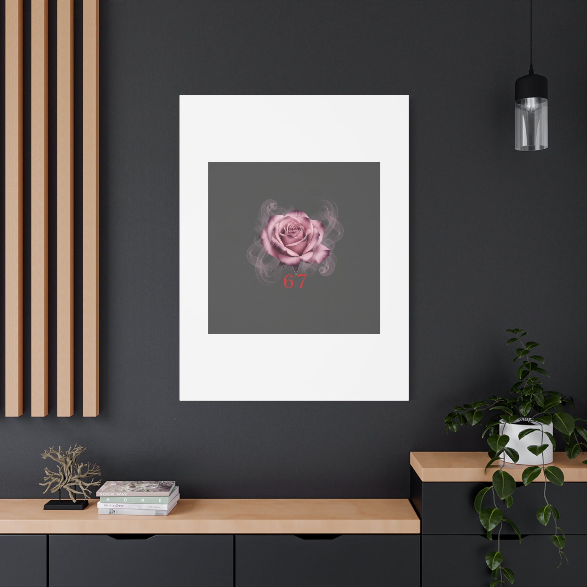 6 7 Valentine's Canvas | Viral Gothic Rose Wall Art | 6 7 Meaning Dark Romance