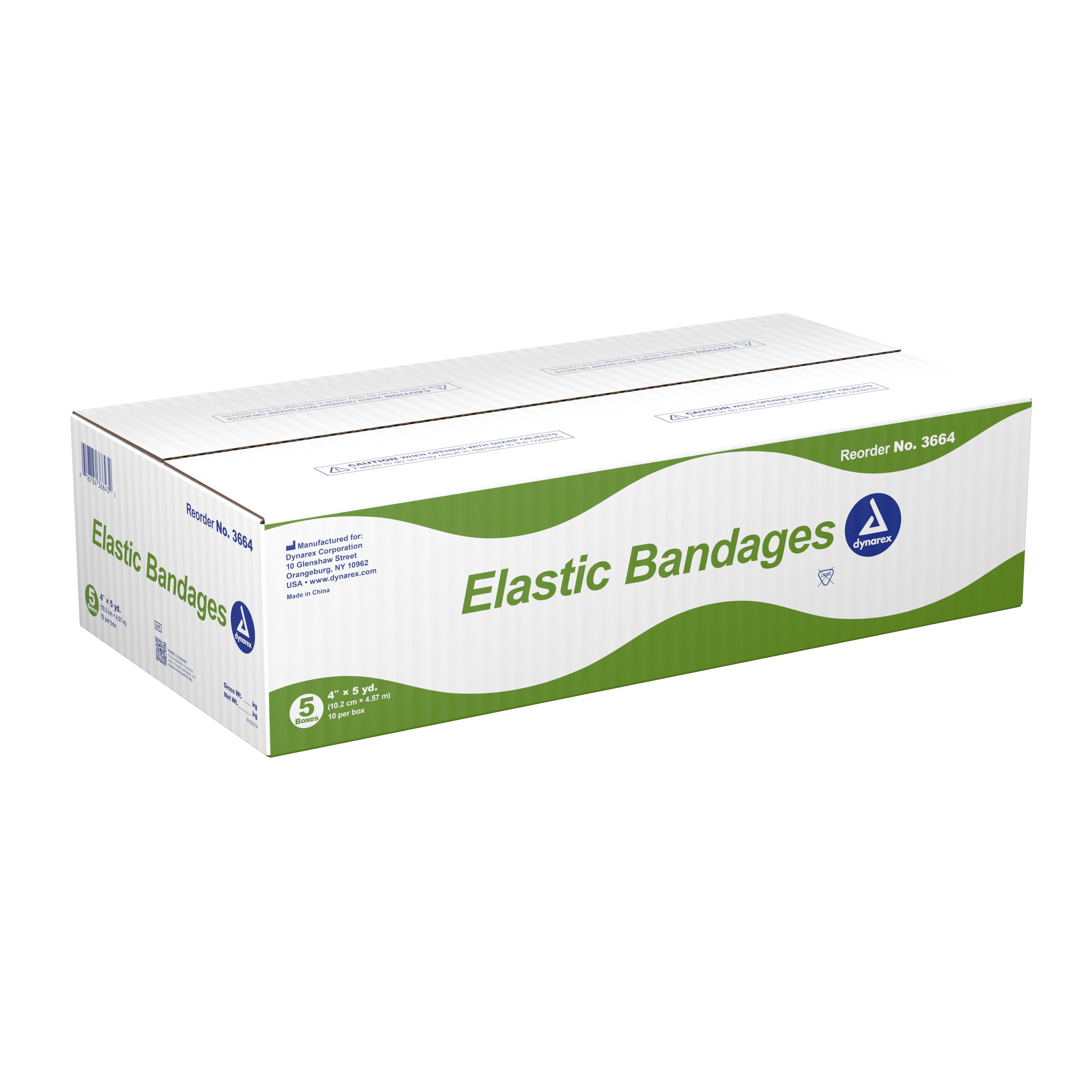 Dynarex® Clip Detached Closure Elastic Bandage, 4 Inch x 5 Yard 3664
