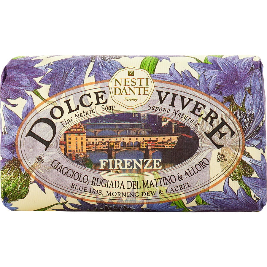 Dolce Vivere Fine Natural Soap - Firenze - Blue Iris, Morning Dew & Laurel  --250g/8.8oz