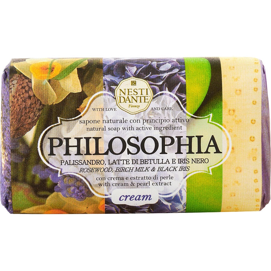 Philosophia Natural Soap - Cream - Rosewood, Birch Milk & Black Iris With Cream & Pearl Extract  --250g/8.8oz