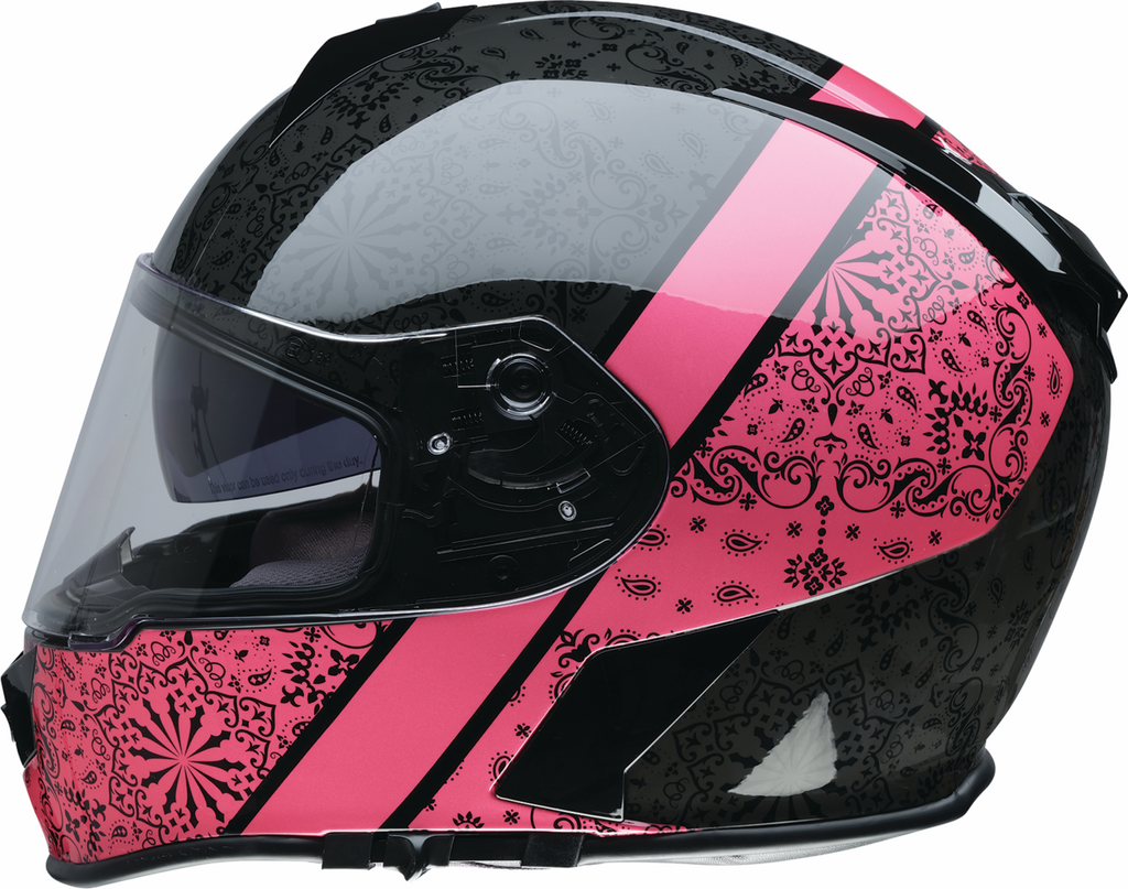 Z1R, Z1R Warrant Helmet PAC Pink Medium 0101-16090 – Versatile Motorcycle Helmet with Sun Visor and Advanced Ventilation