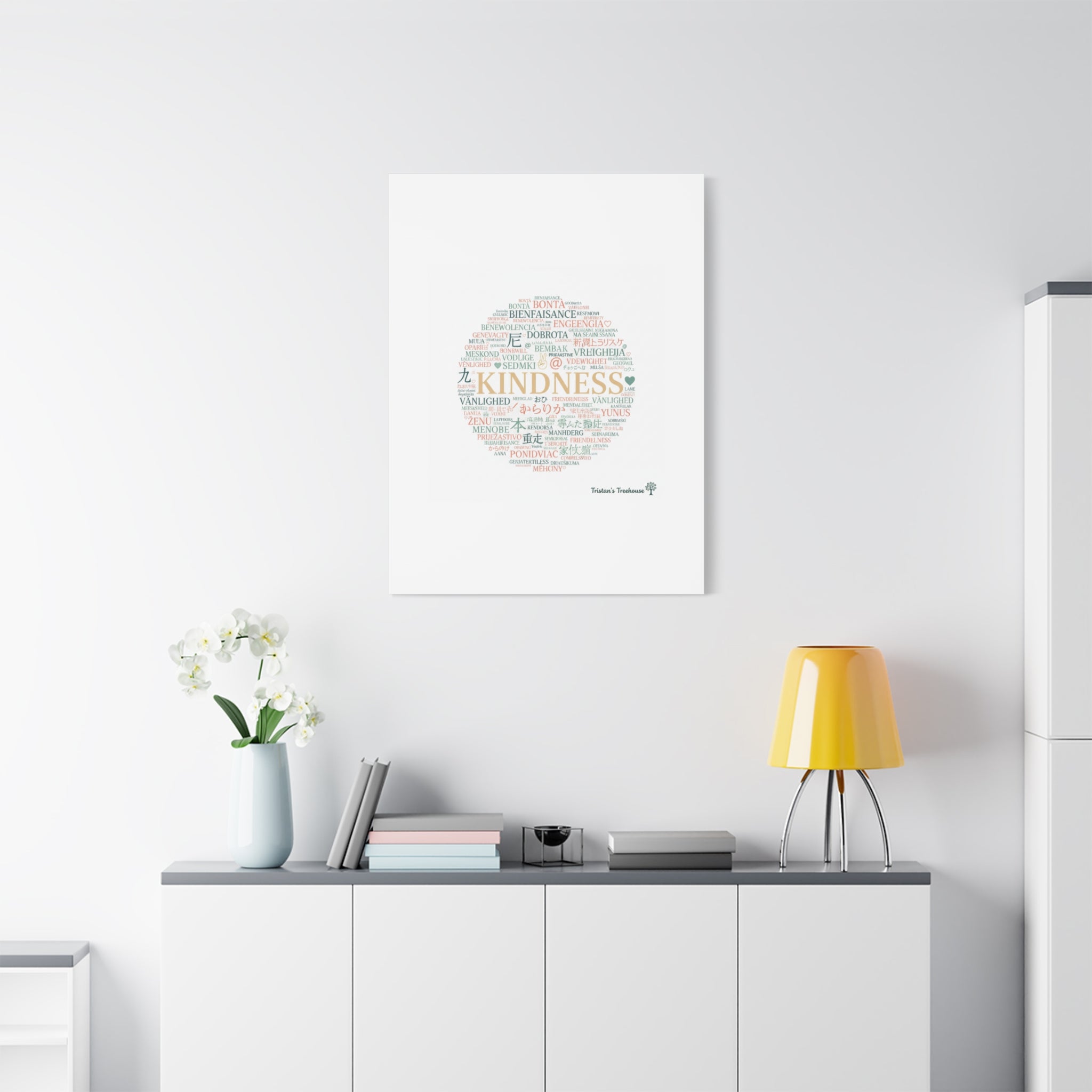 Kindness Word Cloud Canvas | Fresh Start Minimalist Wall Art