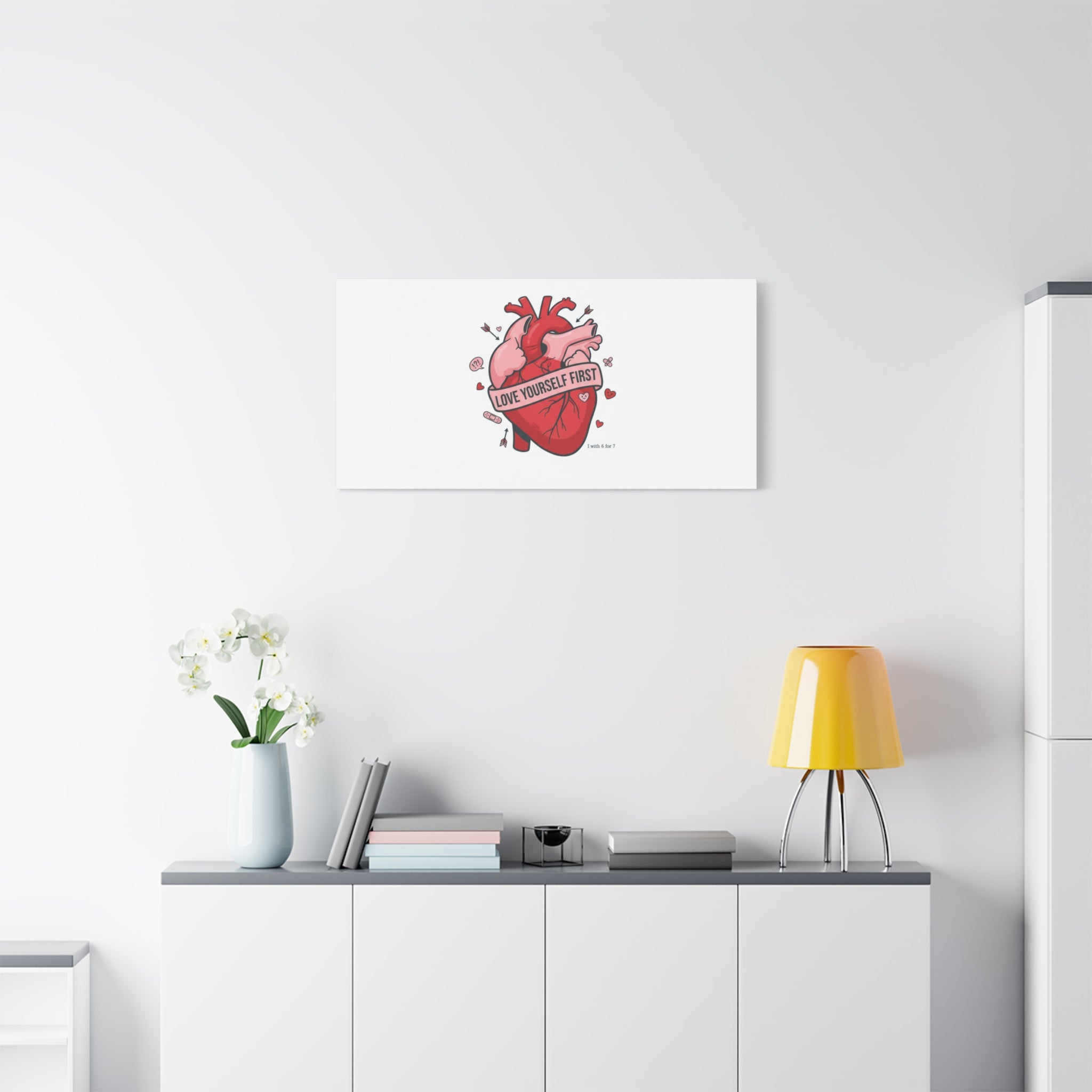 Love Yourself First Canvas, Hearts-with-a-Twist, Anti-Valentine Art
