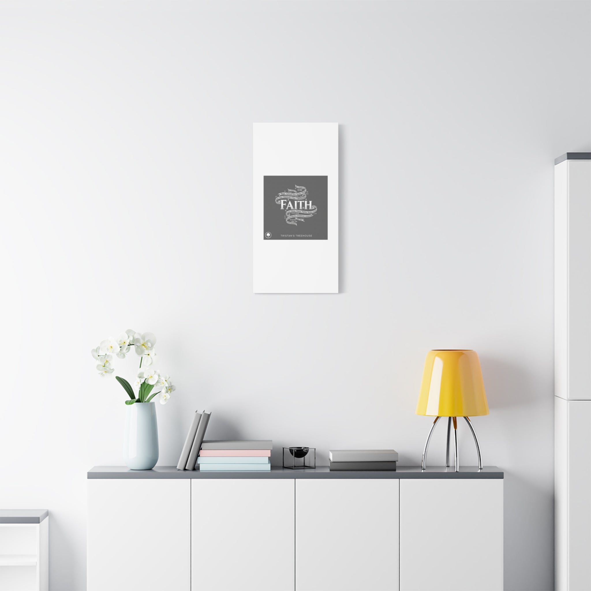 handwritten faith ribbon Canvas | sketch aesthetic, doodle design