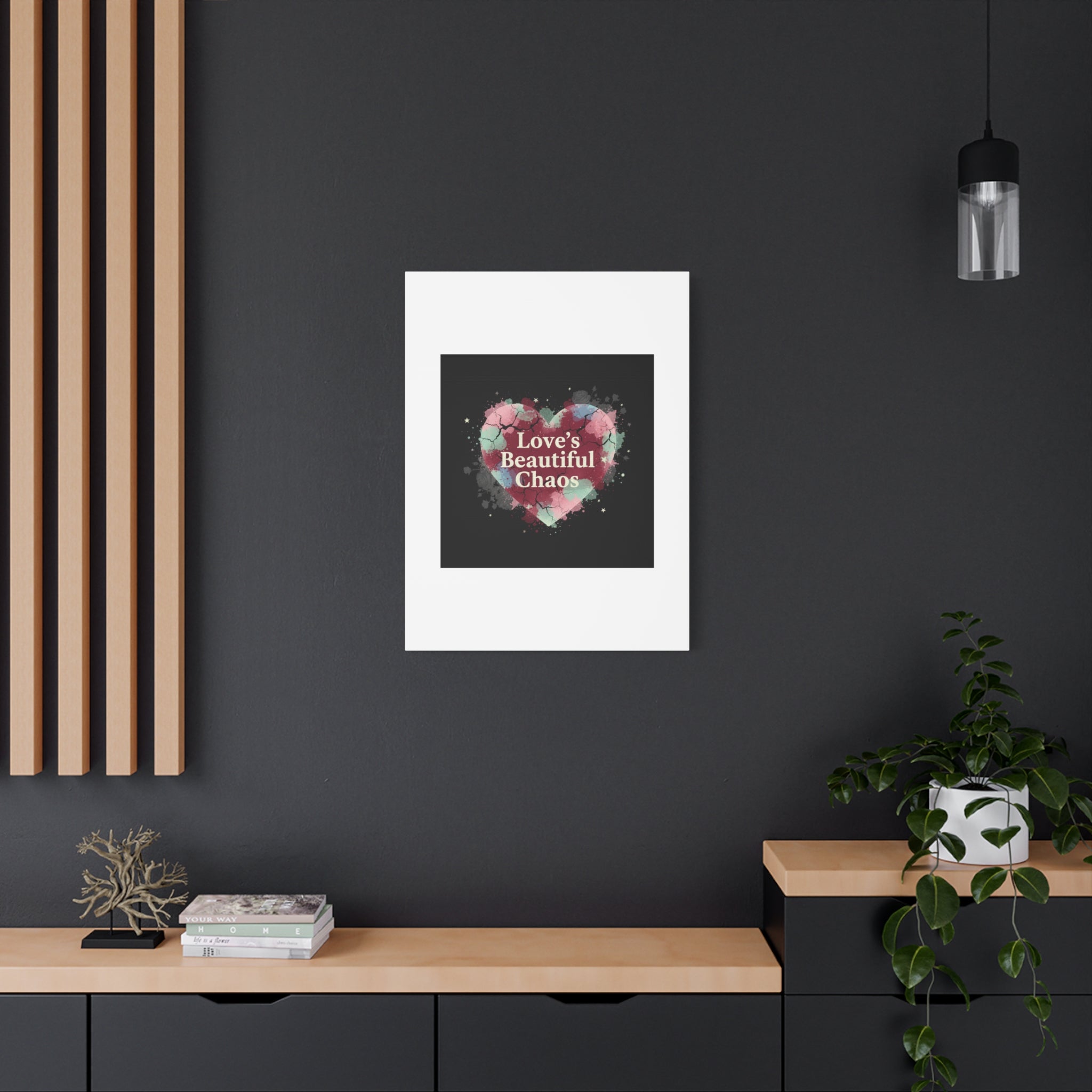 Love's Beautiful Chaos Canvas Print | Soft Grunge Hearts, Distressed Heart Art