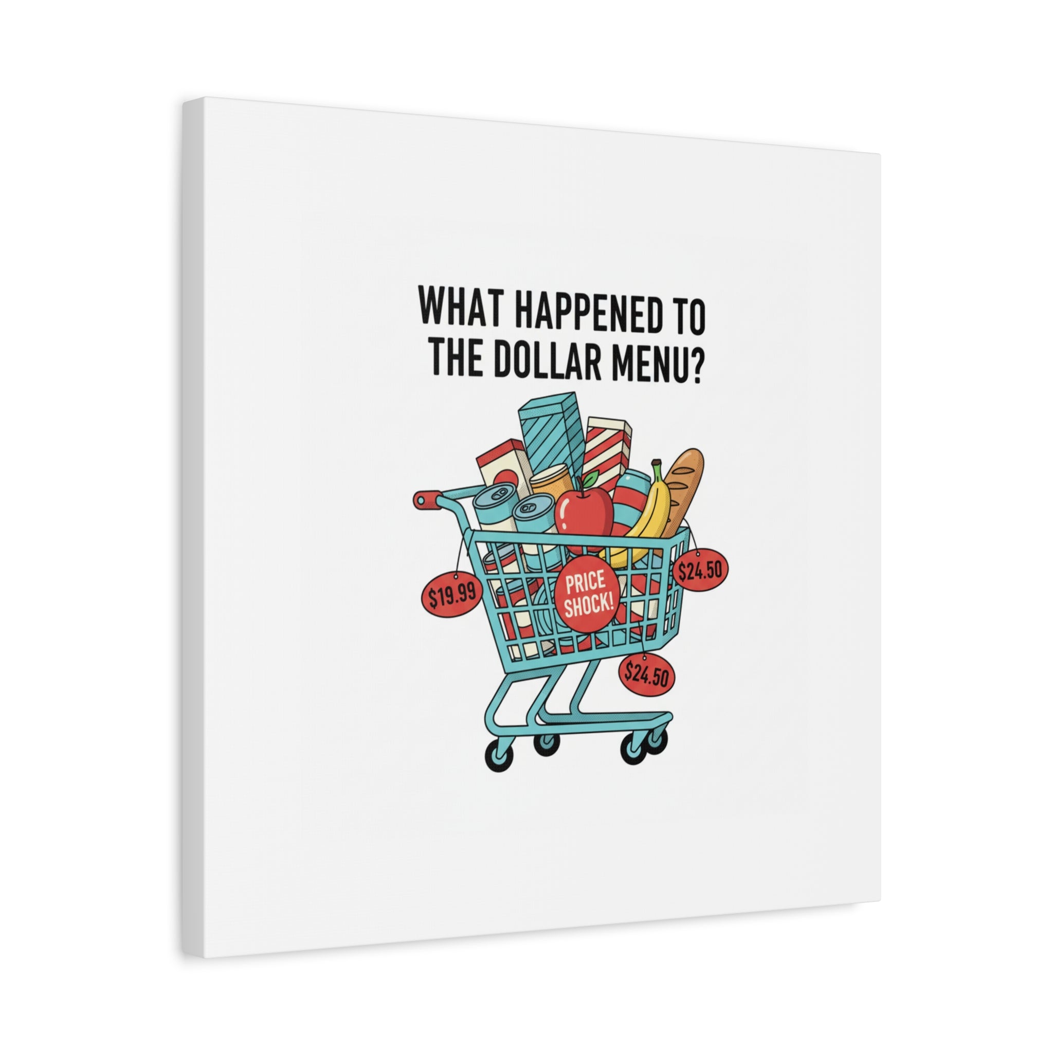 What Happened to the Dollar Menu? Canvas | Grocery Prices Meme, Price Shock Wall Art
