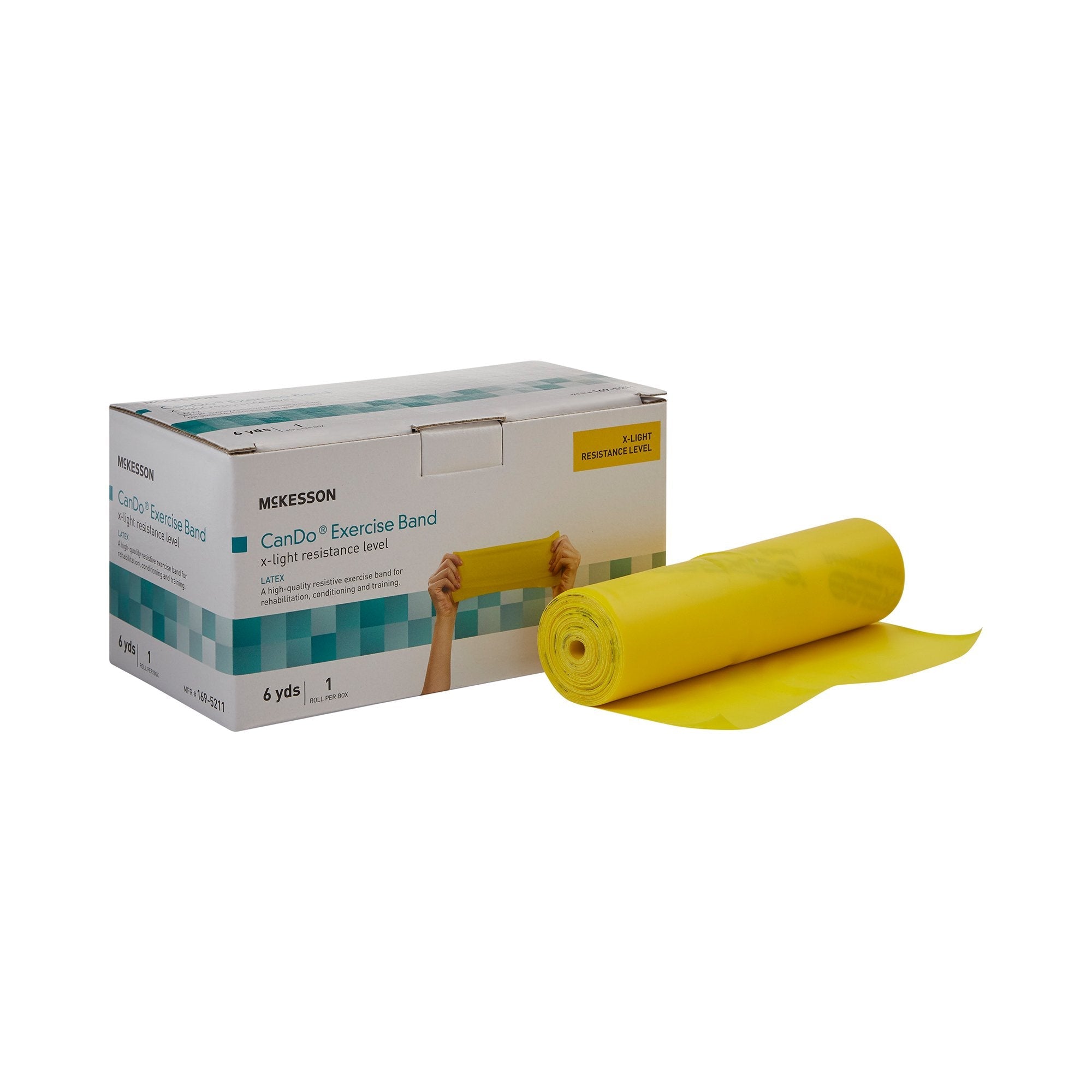 McKesson Exercise Resistance Band, Yellow, 5" x 6 Yard, Extra-Light Resistance 169-5211