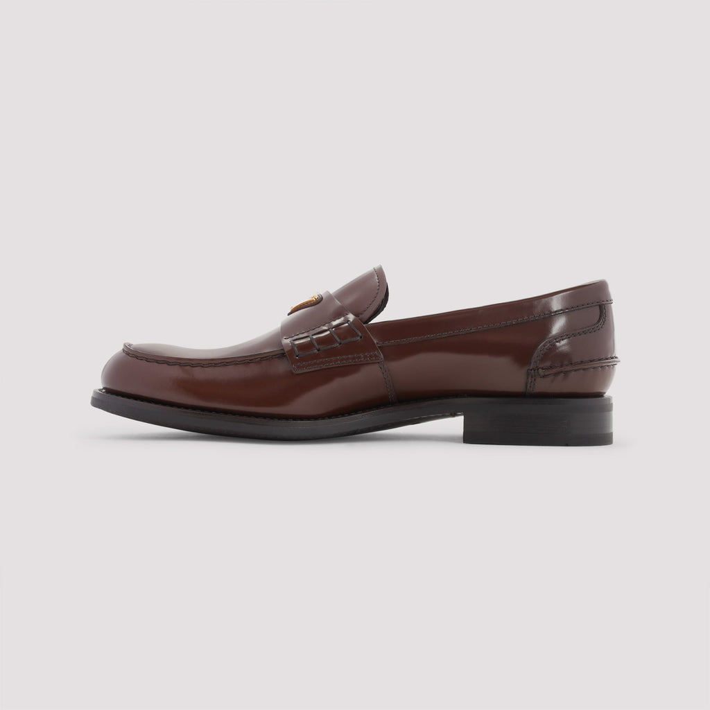 PRADA Shiny Leather Loafers for Men - FW25 Collection