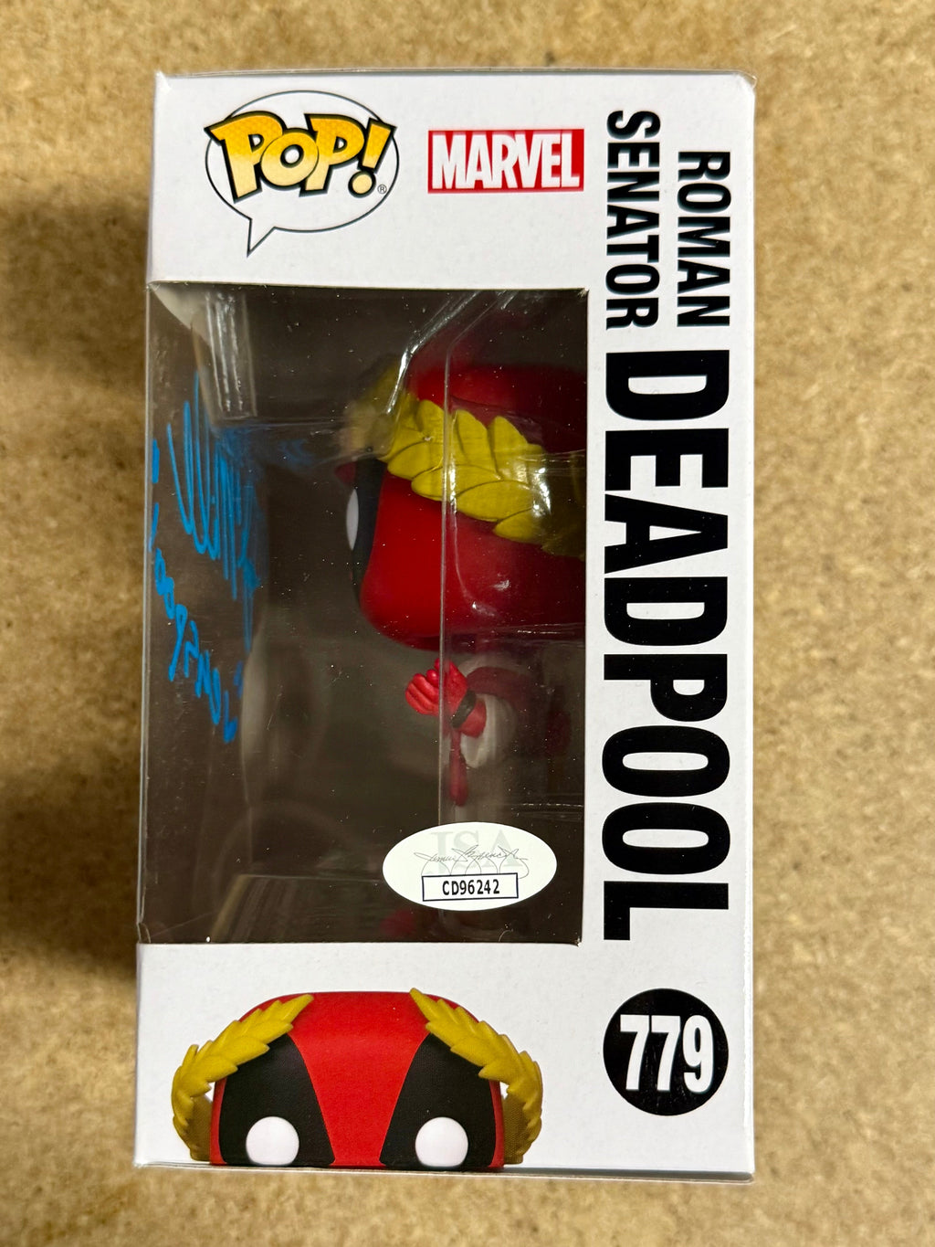 TJ Miller “Weasel” Signed Roman Senator Deadpool Funko Pop #779 With JSA COA