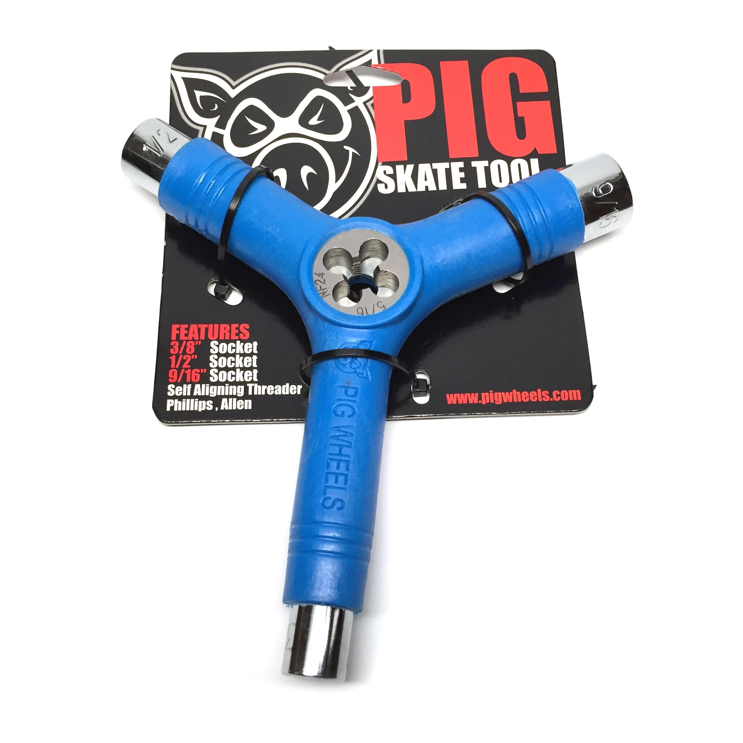 Pig Tri-Socket Skate Tool - Neon Blue