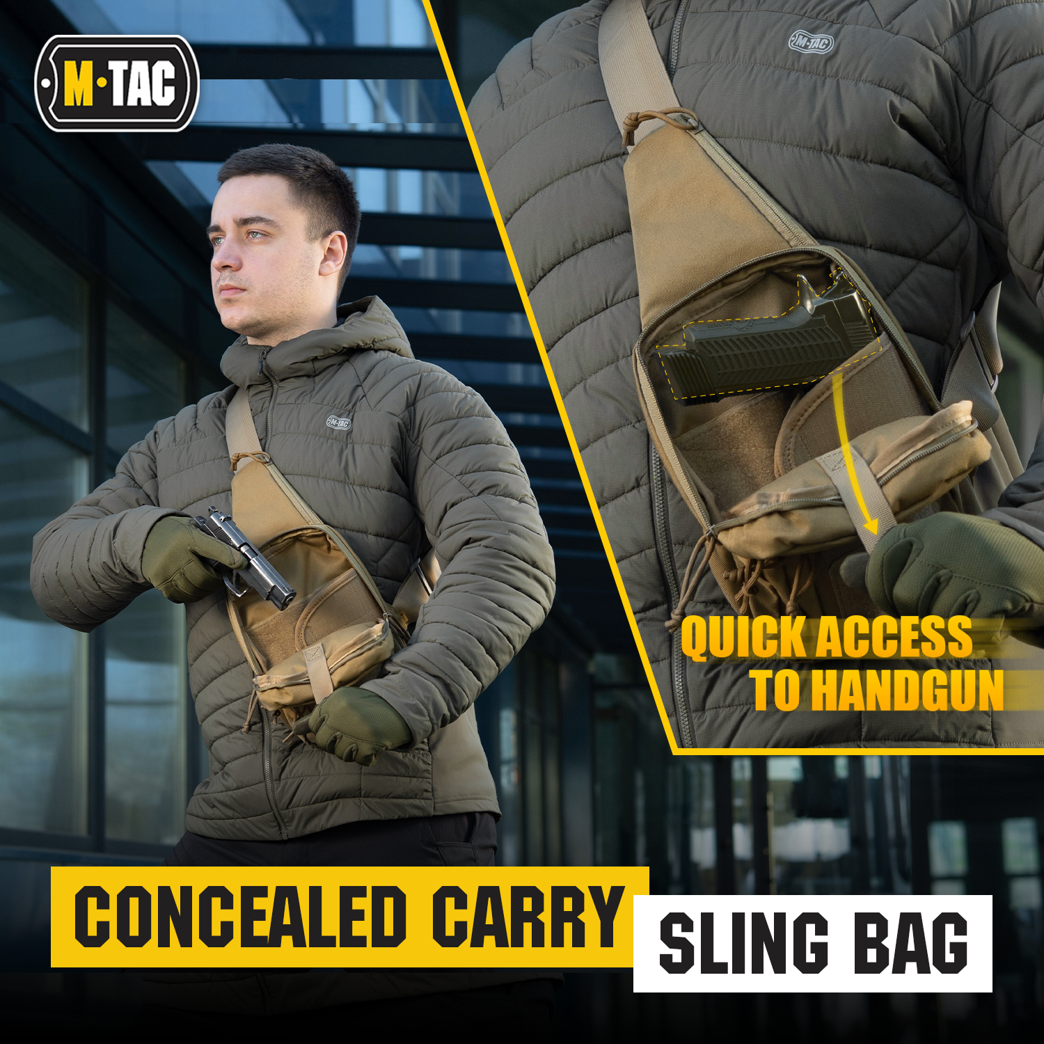 M-Tac Tactical Bag Shoulder Chest Pack with Sling & Loop Panel