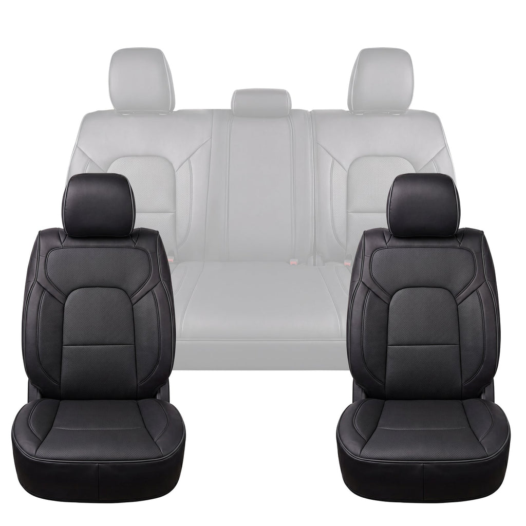 Umbrauto Custom Seat Covers fit for Dodge Ram 1500 2500 3500, Full Coverage Luxury Leather Ram Truck Seat Cover 2009-2025 Compatible with Crew Cab Double Quad Regular (Full Set (Flat Rear))