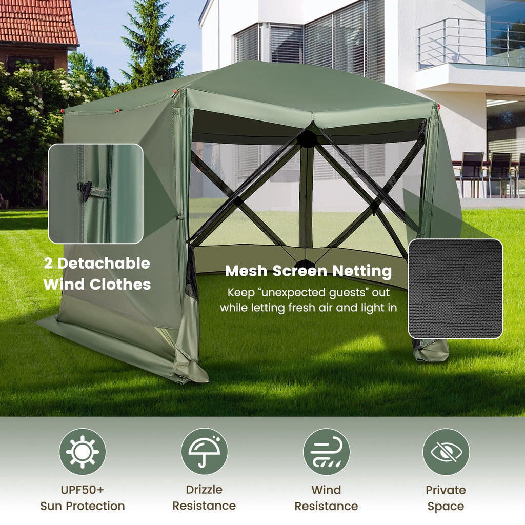 11.5 X 11.5 FT Pop-up Screen House Tent with Portable Carrying Bag