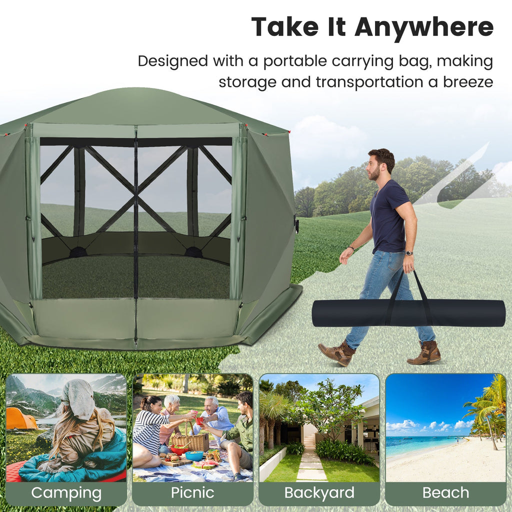11.5 X 11.5 FT Pop-up Screen House Tent with Portable Carrying Bag