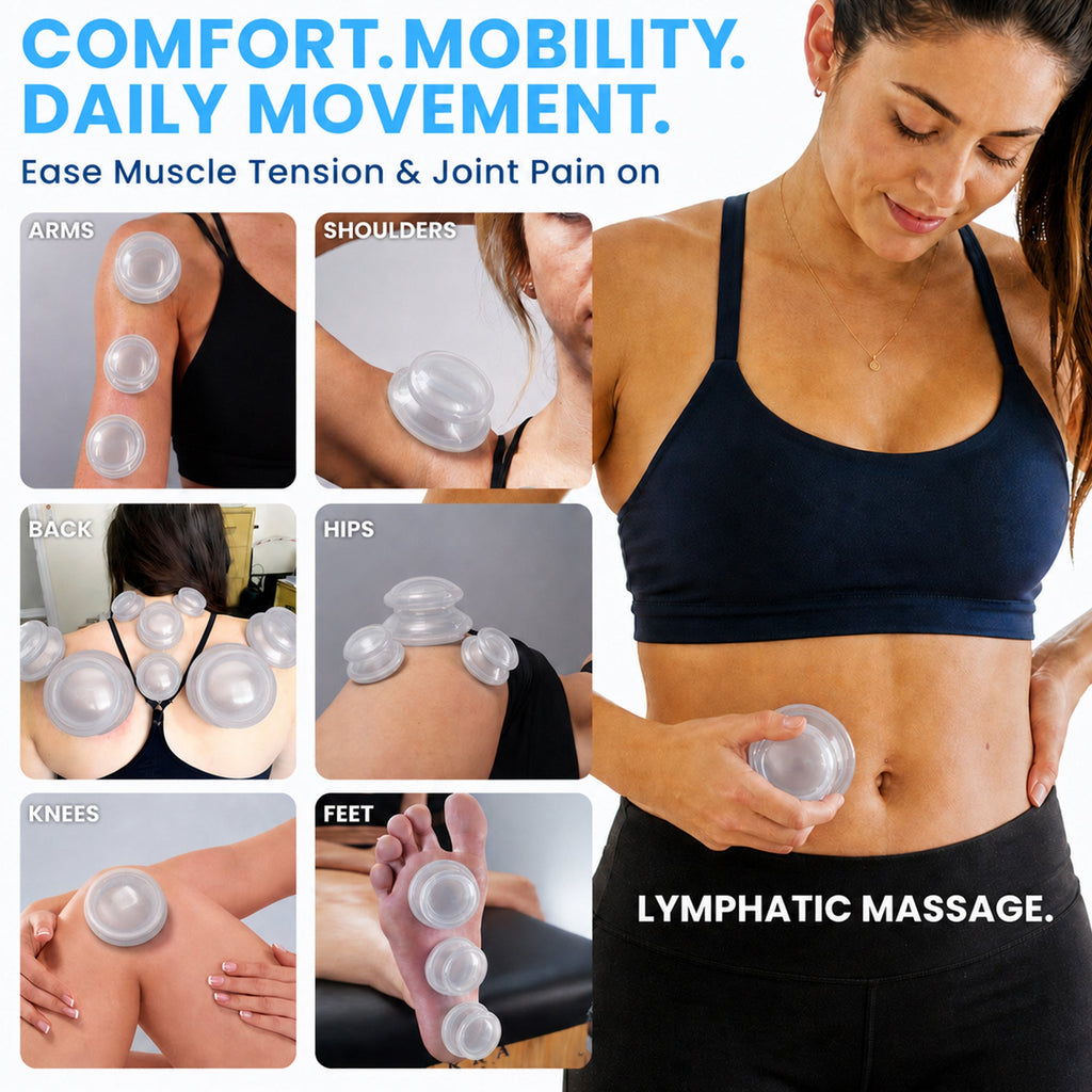 EDGE™ Cupping Therapy Set Blue, 4 Cups
