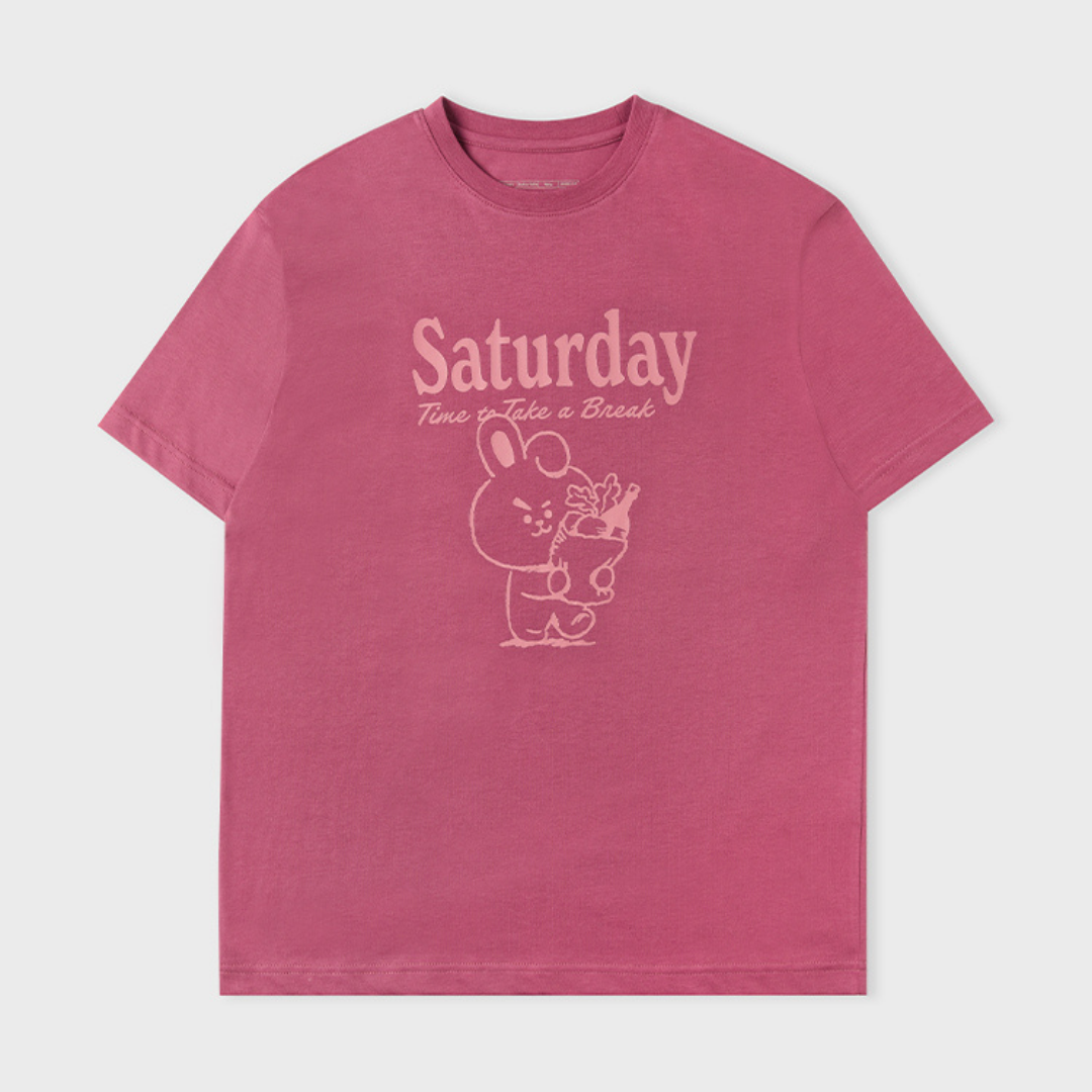 BT21 - Basic Short Sleeve Tshirt Indian Pink (Cooky)