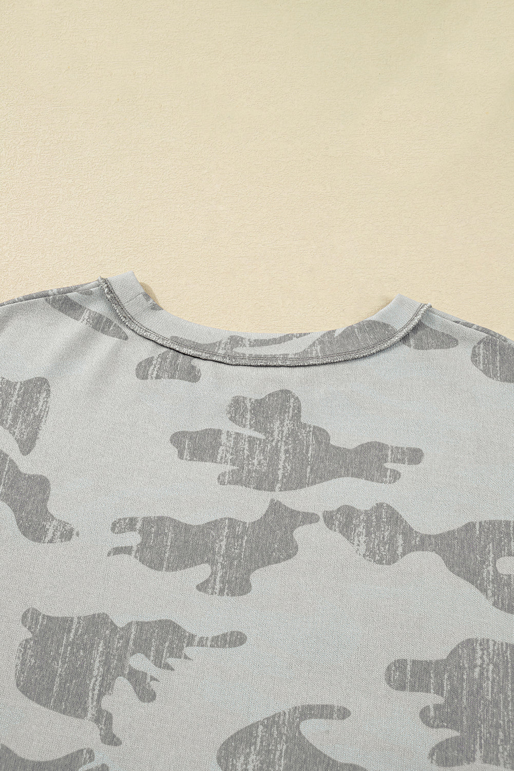 Multicolour Camouflage Print Round Neck Plus Size Sweatshirt