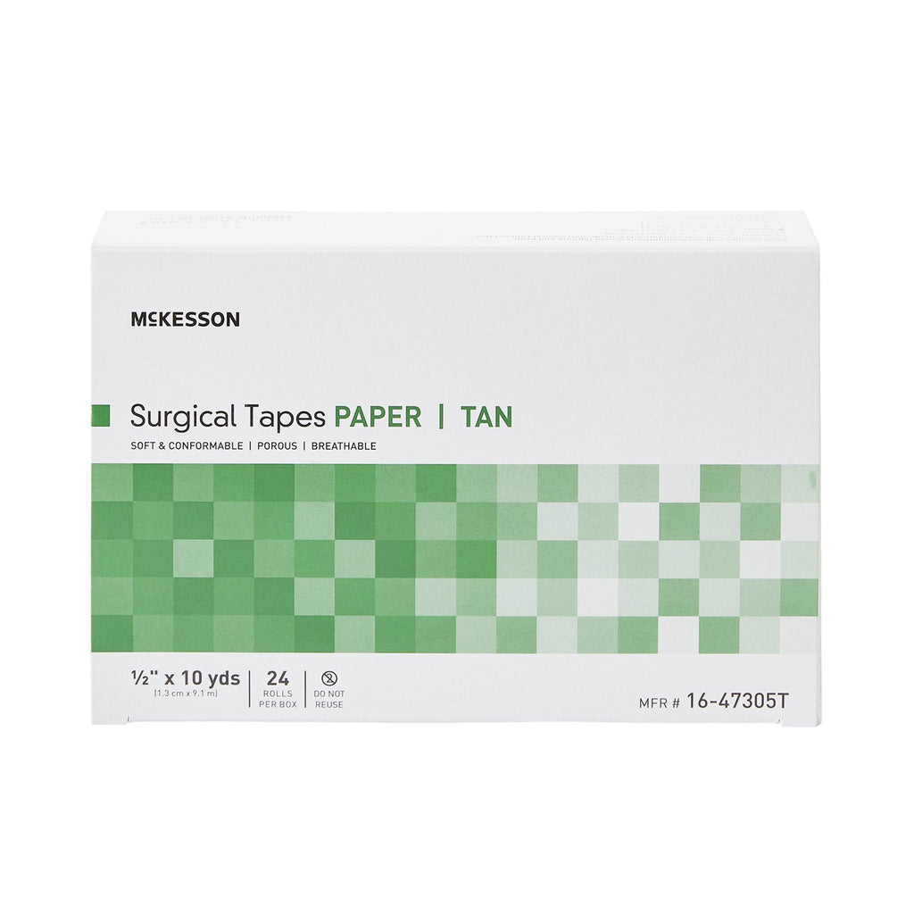 McKesson Paper Medical Tape, 1/2 Inch x 10 Yard, Tan 16-47305T