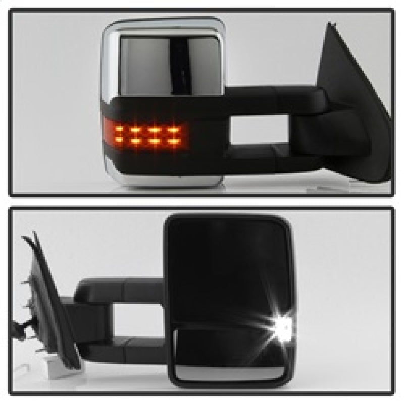 SPYDER xTune Chevy Silverado 14-16 Heated Amber LED Signal Mirror Chrome MIR-CSIL14S-G3C-PWH-AM-SET 9936777
