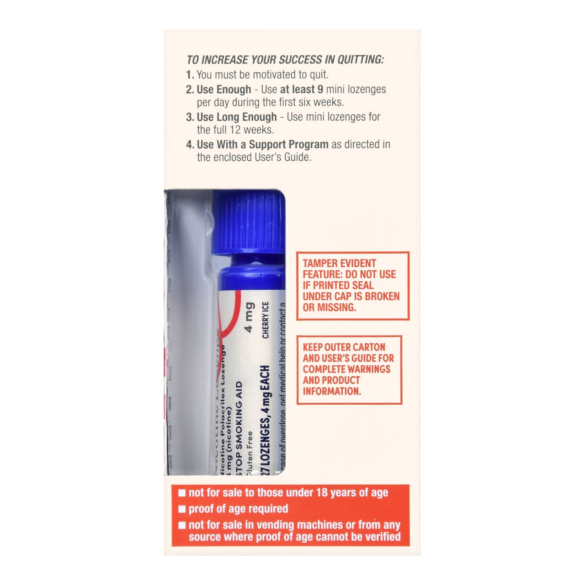 Foster & Thrive™ Mini Nicotine Polacrilex Lozenges 4 mg (Nicotine) Cherry Ice 70677117301