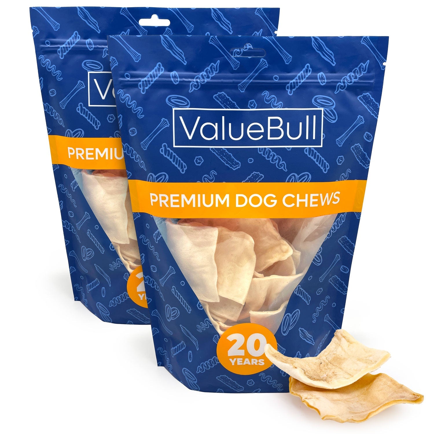 ValueBull USA Beef Rawhide Chips for Dogs, 50 Count