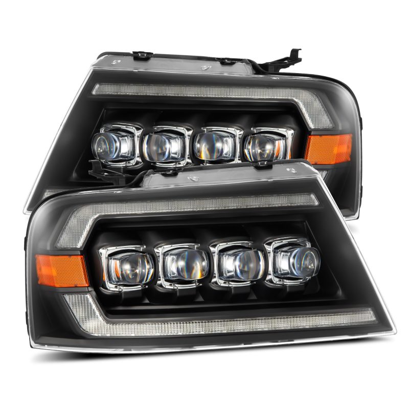 AlphaRex 04-08 Ford F-150 (No 2004 Heritage) NOVA-Series LED Proj HL Alpha-Blk w/Actv Lgt / Seq. Sig 880128 *Discontinued