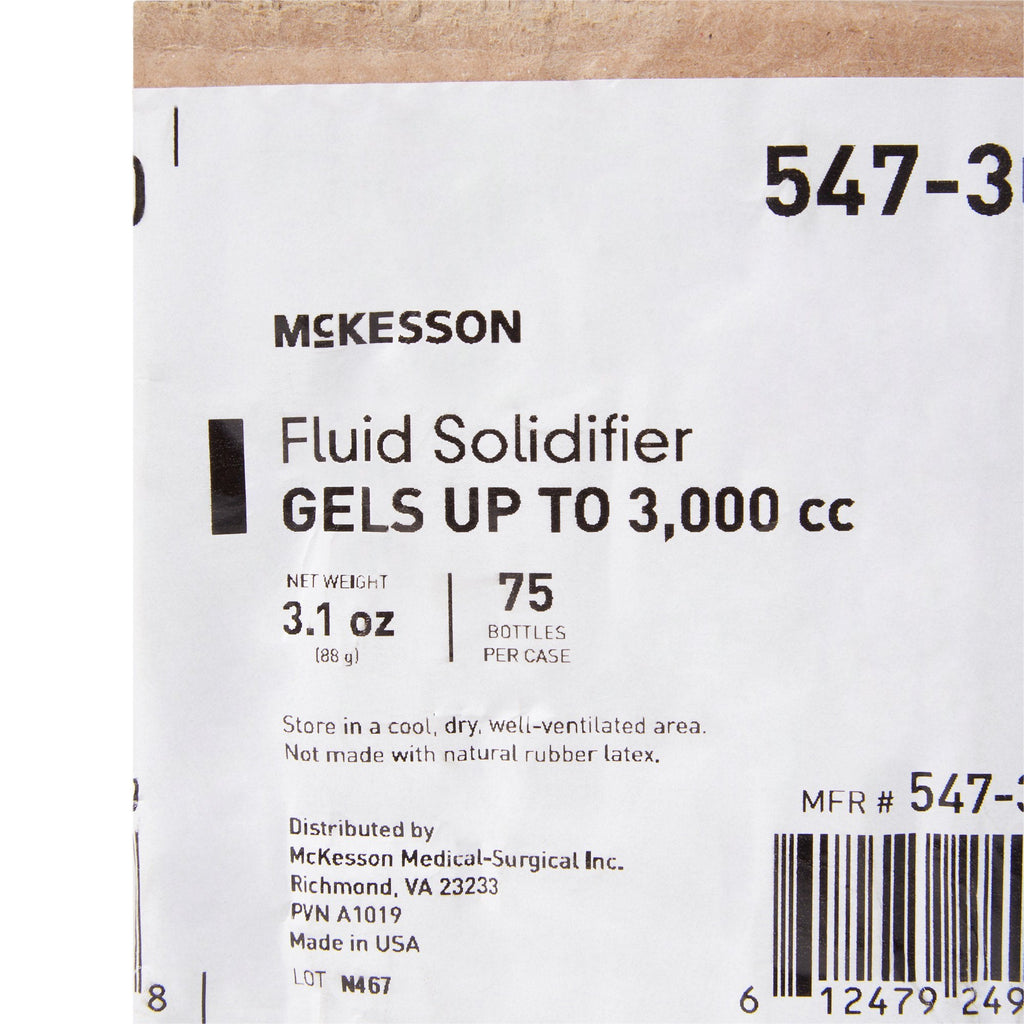 McKesson Fluid Solidifier – Gels up to 3,000 cc – Screw Cap Bottle, 3.1 oz 547-3000