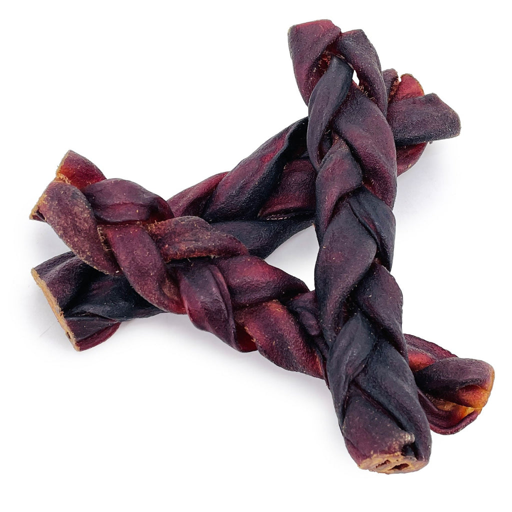ValueBull USA Beef Collagen Braid for Large Dogs, Thick 6 Inch 10 Count