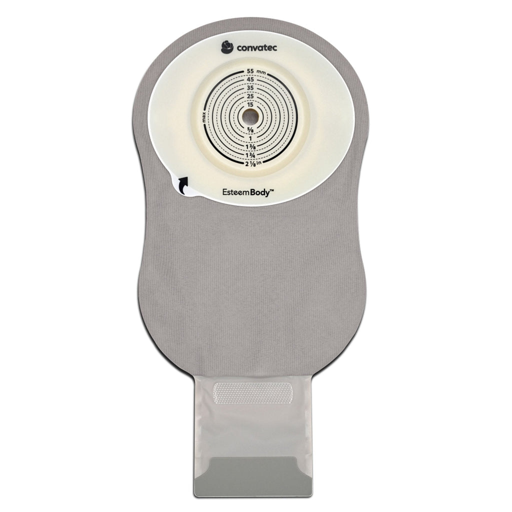 Ostomy Pouch Esteem Body™ One-Piece System 11 Inch Length Convex, Trim To Fit 10 to 35 mm Stoma Drainable 423644