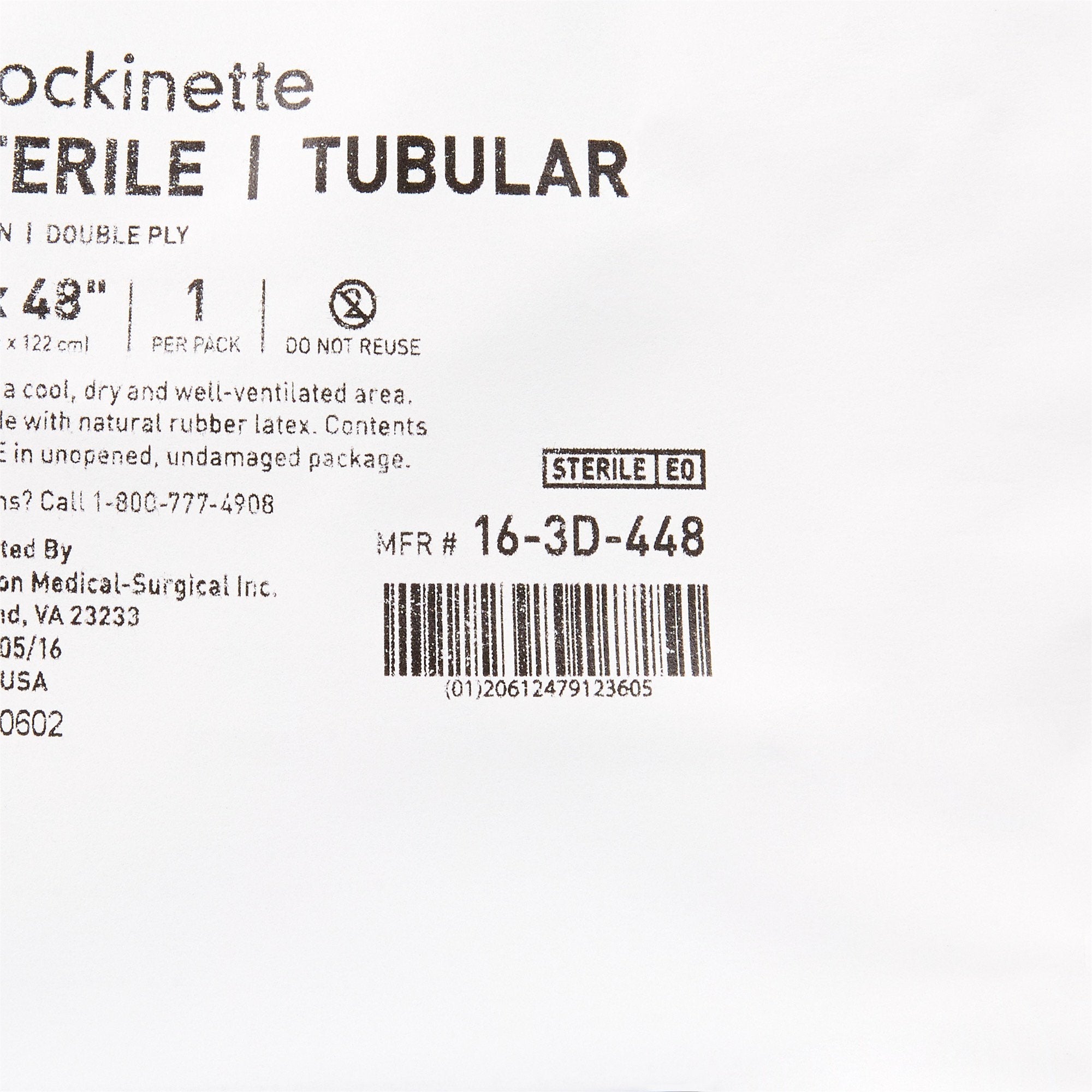 McKesson Beige Cotton Tubular Stockinette, 4 x 48 Inch 16-3D-448