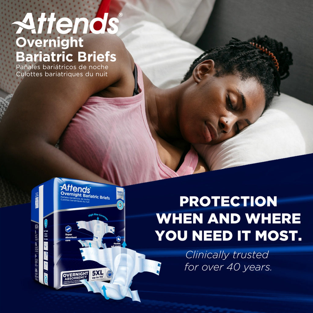 Attends® Overnight Bariatric Briefs, 5X-Large DD70