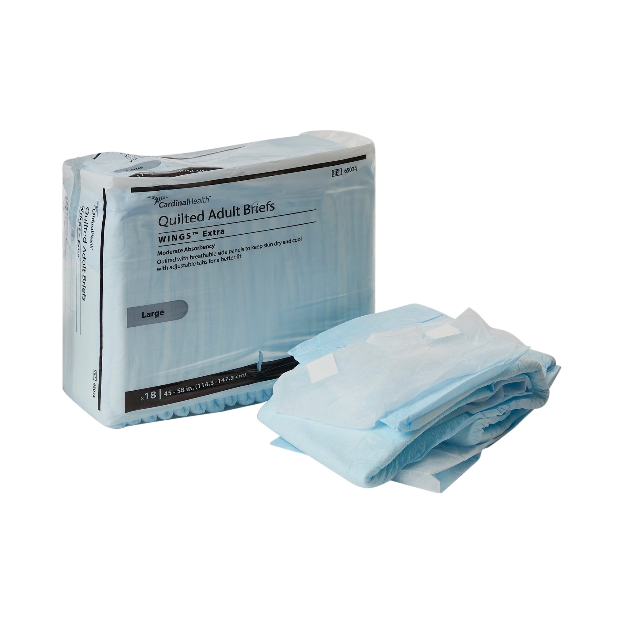 Simplicity Unisex Adult Incontinence Briefs, Moderate Absorbency, Large, Blue 65034