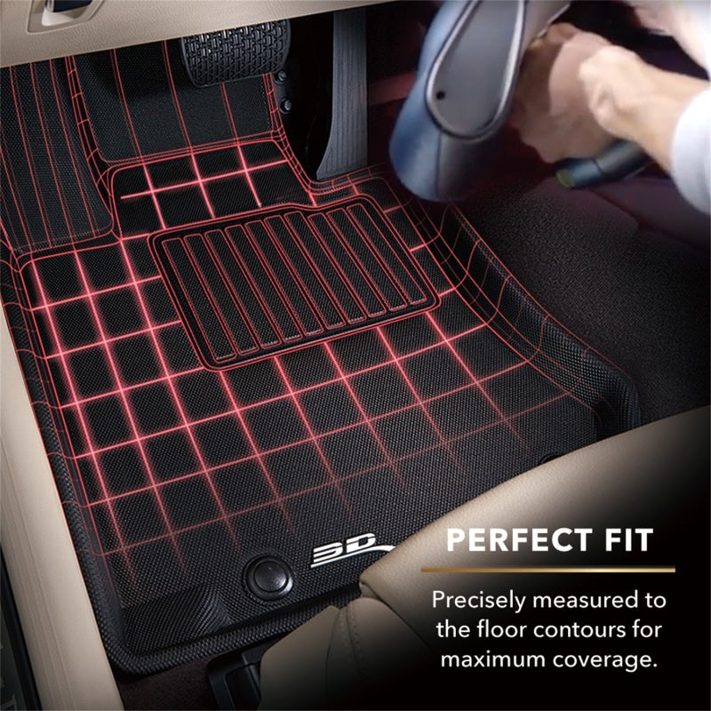 3D MAXpider 2016-2019 Nissan Titan Crew Cab Kagu 1st & 2nd Row Floormats - Black L1NS08401509