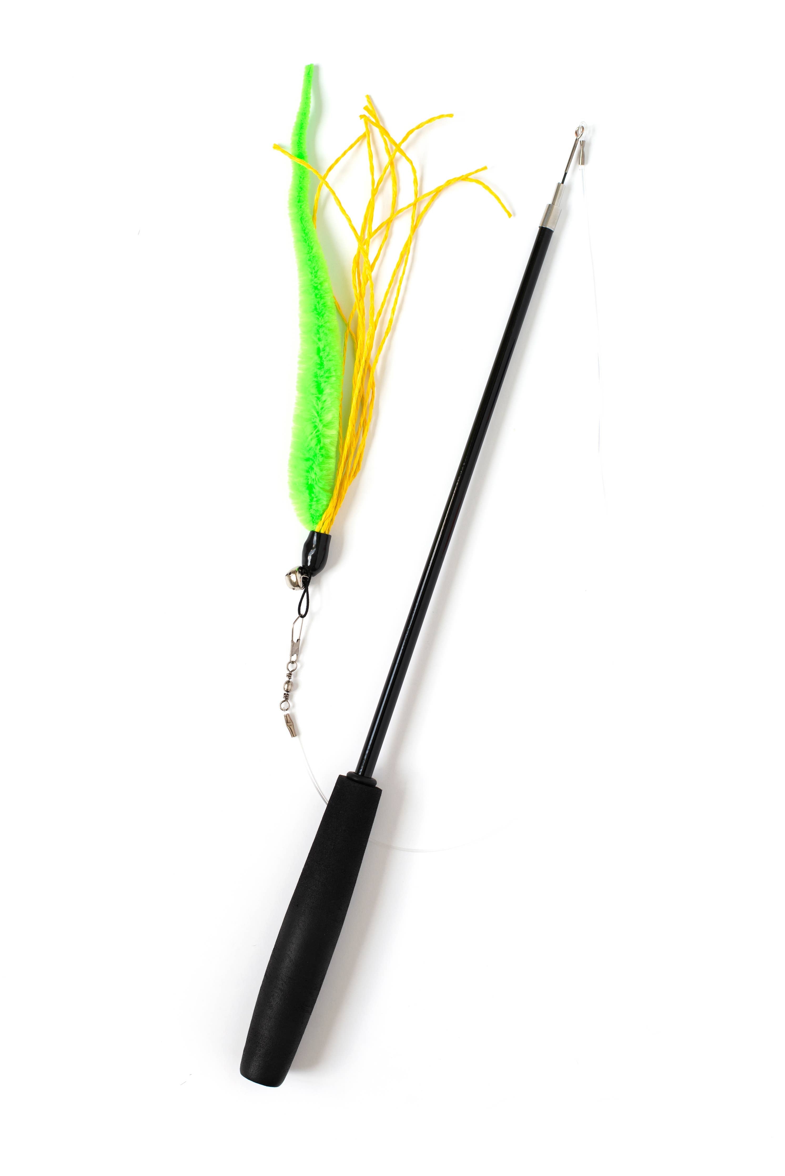 🪱🐱 Live Pawsitively Wiggly Wand Worm Cat Toy – Interactive Hunting Wand with Realistic Worm Attachment