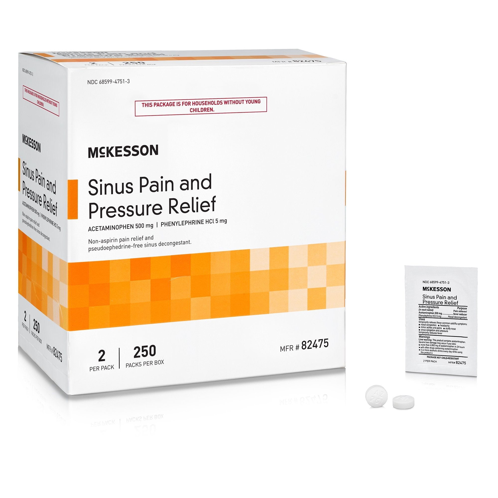 McKesson Acetaminophen / Phenylephrine Cold and Sinus Relief 82475