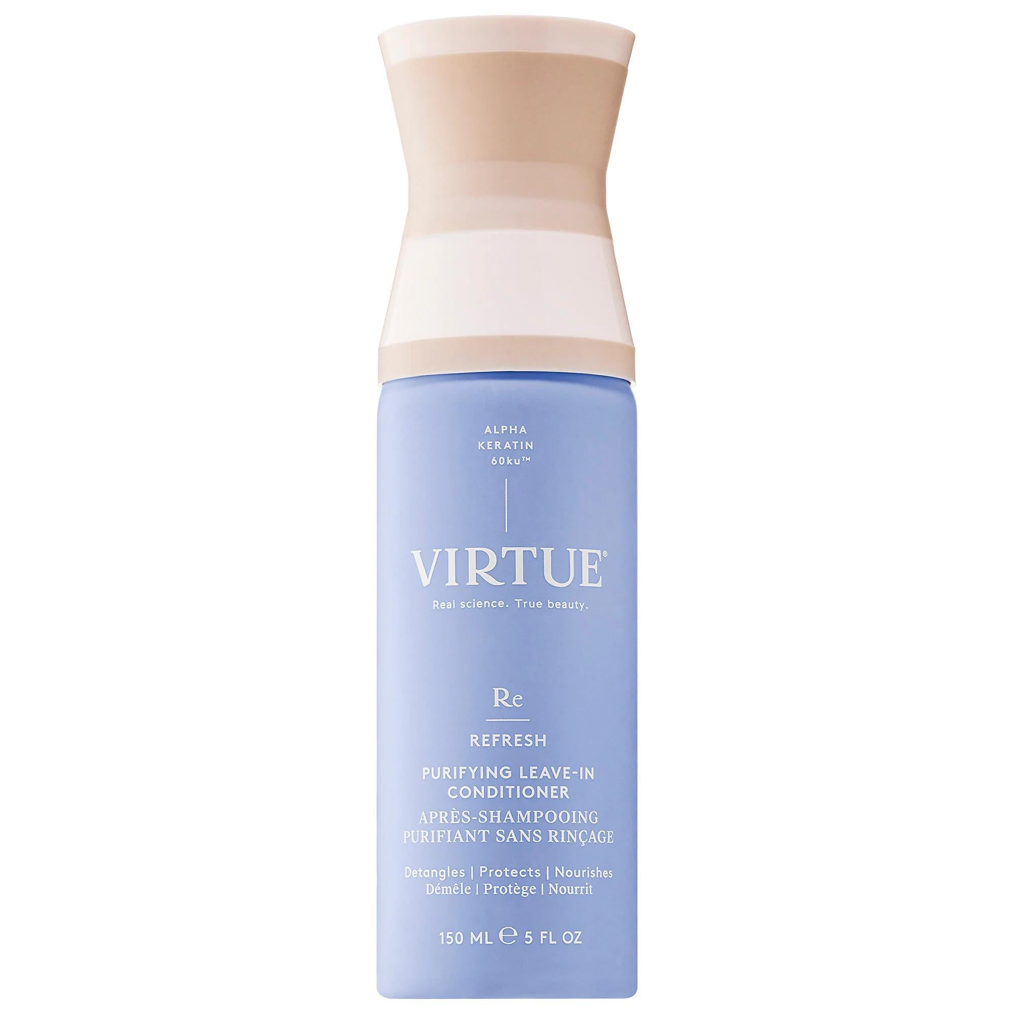 Virtue Labs: Detangling Heat Protectant Purifying Leave-In Conditioner | Sulfate & Paraben-Free, Damage Repair & Lightweight Hydration Spray