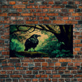 Raven Art Print, Framed Canvas Art, Black Bird, Crow Art