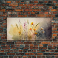 WILDFLOWERS Watercolor Floral Framed Canvas Print