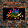 Rainbow Agave With Dew Drops, Modern Art, Framed Canvas Print,  Surreal Art, Southwestern Decor, Farmhouse Art, Desert Themed Art