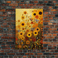 Sunflowers Wall Art, Flower Wall Print, Yellow Flowers, Nature Print, Wildflowers Art, Canvas Print, Wall Art, Vertical Art, Southern Decor